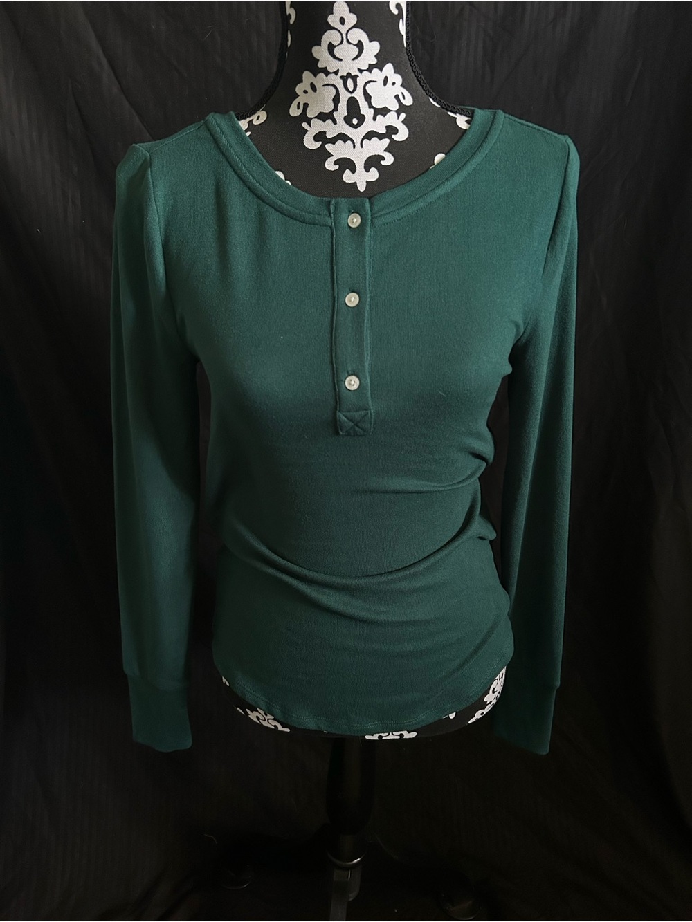 Soma Deep Green Long Sleeve Henley